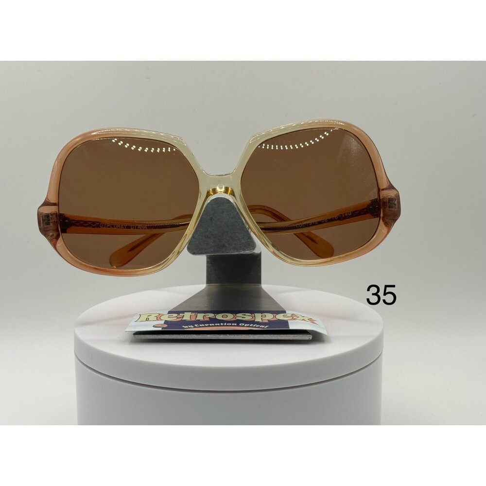 Vintage Oversize Sunglasses NOS Drop Temple Brown Lens Brown Fade Frame 70s-80s